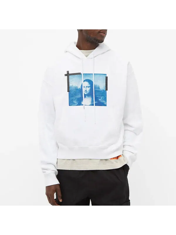 Толстовка men's ss22 mona lisa printing white Off-White — изображение 2 из 4, белый/синий