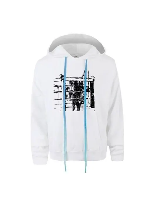 Толстовка men's printed logo arrow hooded long sleeves white Off-White — изображение 1 из 4, белый