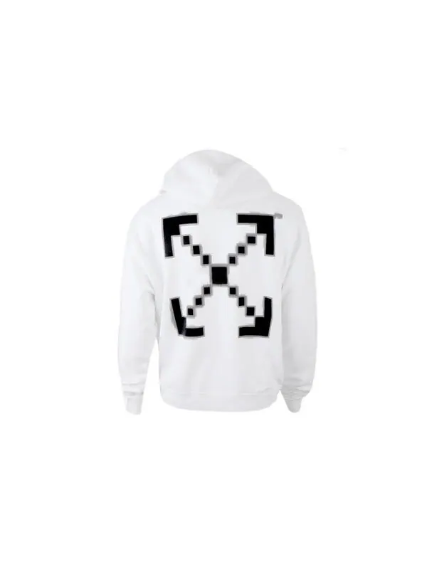 Толстовка men's printed logo arrow hooded long sleeves white Off-White — изображение 2 из 4, белый