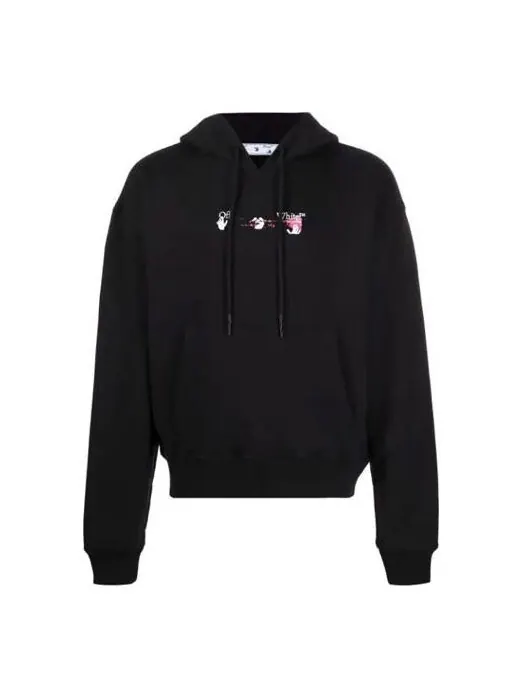 Толстовка acrylic arrow over hoodie 'black fuchsia' Off-White — изображение 1 из 1, черный