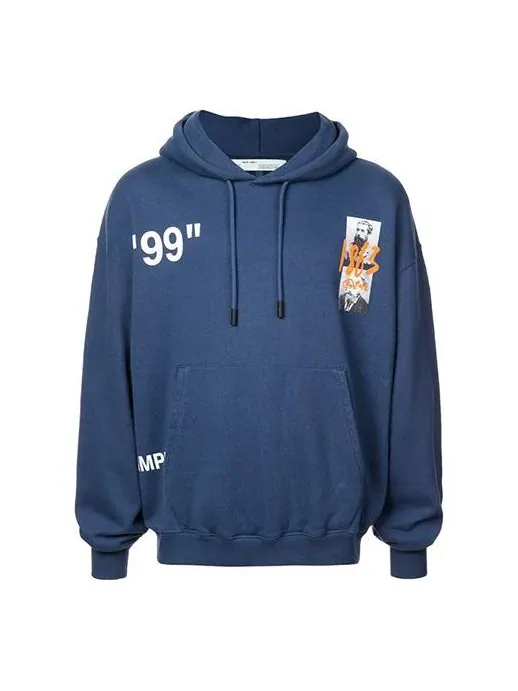 Толстовка mens summer over popover hoody blue Off-White — изображение 1 из 4, синий