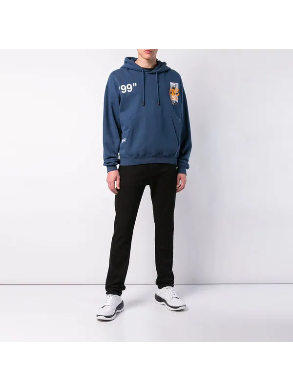 Толстовка mens summer over popover hoody blue Off-White — изображение 2 из 4, синий