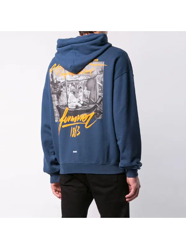 Толстовка mens summer over popover hoody blue Off-White — изображение 3 из 4, синий