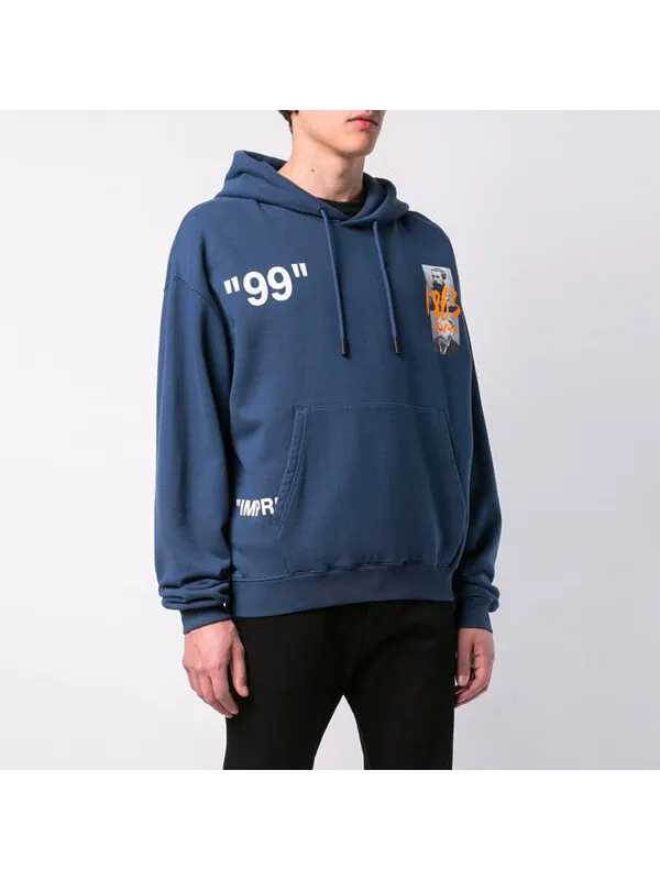 Толстовка mens summer over popover hoody blue Off-White — изображение 4 из 4, синий