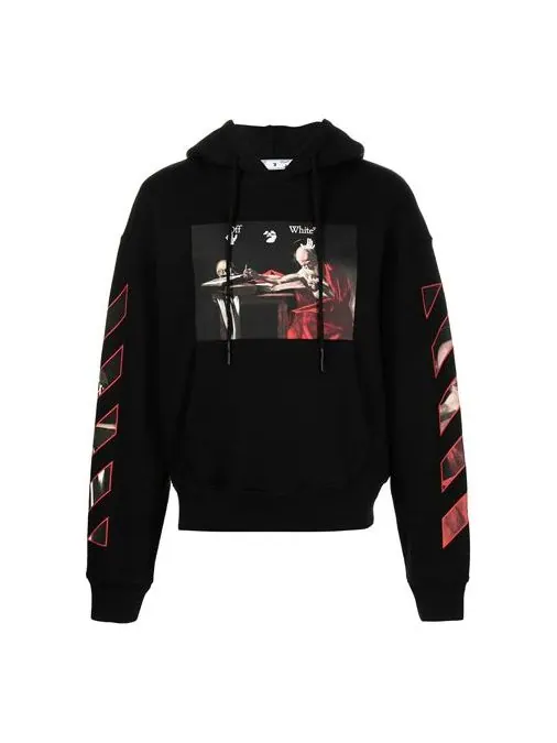 Худи Off-White SS21 Caravaggio Printing Hoodie 'Black Red' — изображение 1 из 4, черный
