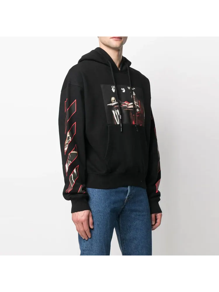 Худи Off-White SS21 Caravaggio Printing Hoodie 'Black Red' — изображение 4 из 4, черный
