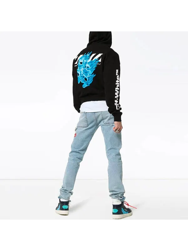 Толстовка OFF-WHITE C/O Virgil Abloh Men'S Black Diag Skulls Over — изображение 4 из 4, черный