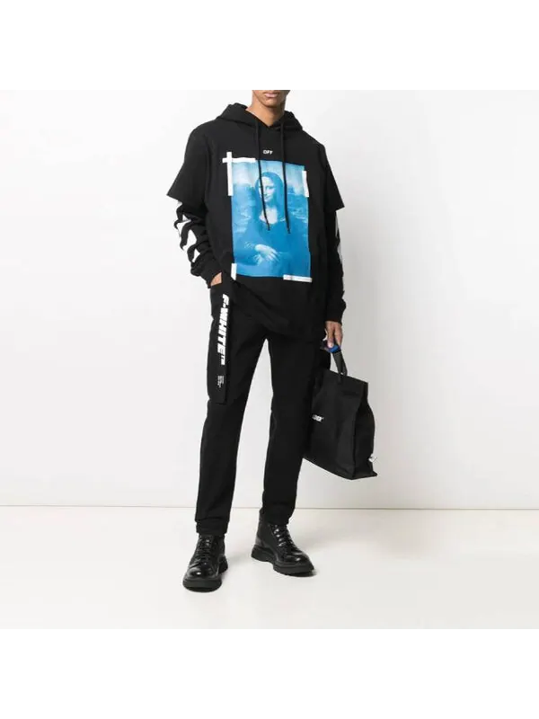 Толстовка Men's OFF-WHITE SS21 Mona Lisa Printing Black — изображение 3 из 4, черный