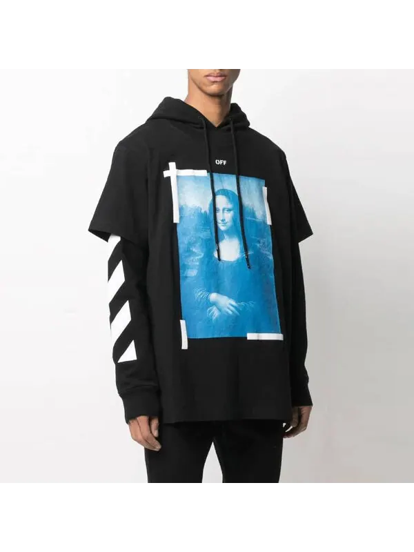 Толстовка Men's OFF-WHITE SS21 Mona Lisa Printing Black — изображение 4 из 4, черный