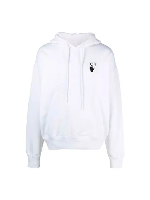 Толстовка men's fw21 logo pattern drawstring loose fit white Off-White — изображение 1 из 4, белый черный