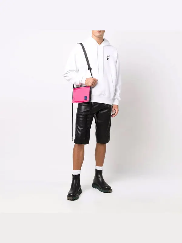 Толстовка men's fw21 logo pattern drawstring loose fit white Off-White — изображение 2 из 4, белый черный