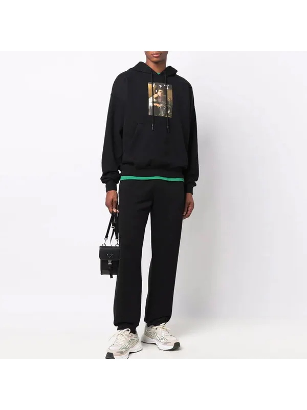 Толстовка fw21 pattern alphabet printing drawstring pullover version black Off-White — изображение 2 из 4, черный