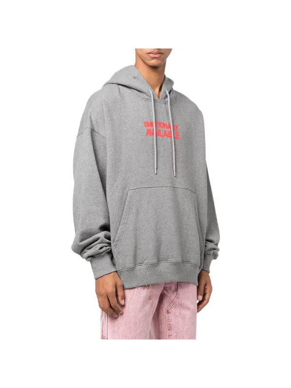Толстовка slogan print hoodie 'grey' Off-White — изображение 4 из 4, серый/оранжевый
