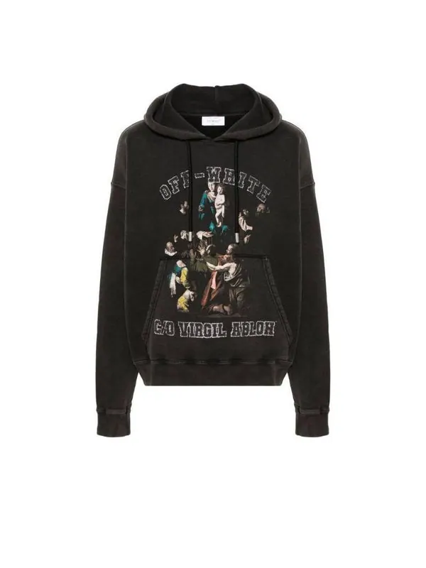 Толстовка mary skate hoodie 'black' Off-White — изображение 1 из 4, черный/зеленый
