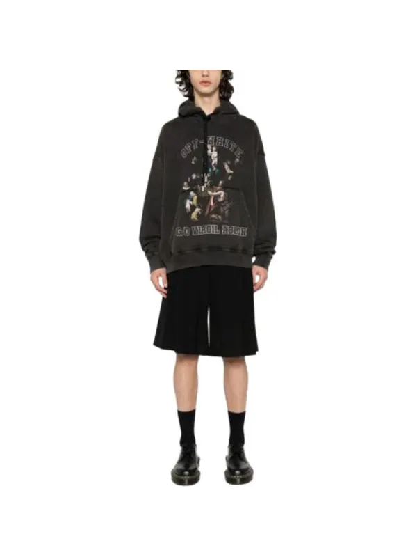 Толстовка mary skate hoodie 'black' Off-White — изображение 3 из 4, черный/зеленый
