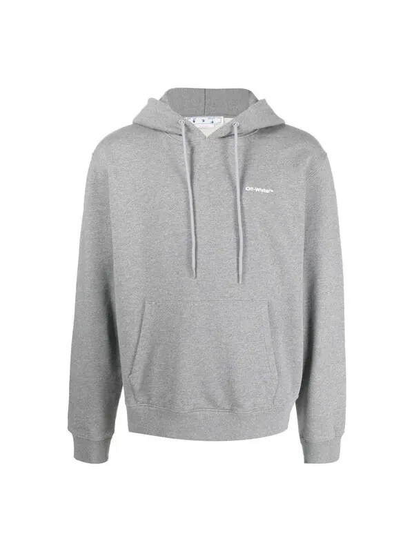Толстовка wave outline diagonal slim hoodie 'grey marl' Off-White — изображение 1 из 4, серый