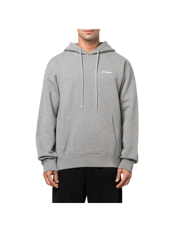 Толстовка wave outline diagonal slim hoodie 'grey marl' Off-White — изображение 2 из 4, серый