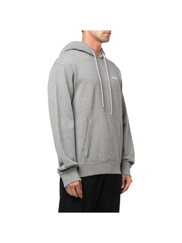 Толстовка wave outline diagonal slim hoodie 'grey marl' Off-White — изображение 3 из 4, серый