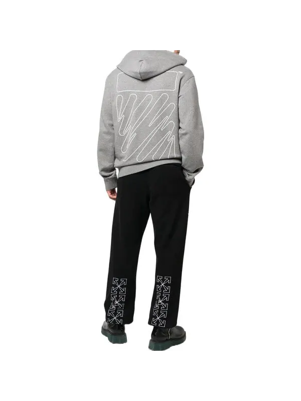 Толстовка wave outline diagonal slim hoodie 'grey marl' Off-White — изображение 4 из 4, серый