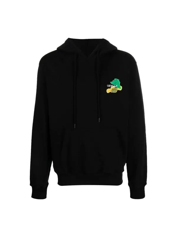 Толстовка brush arrows slim skate hoodie 'black multi-color' Off-White — изображение 1 из 4, черный/мульти