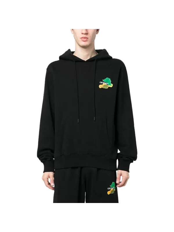 Толстовка brush arrows slim skate hoodie 'black multi-color' Off-White — изображение 2 из 4, черный/мульти