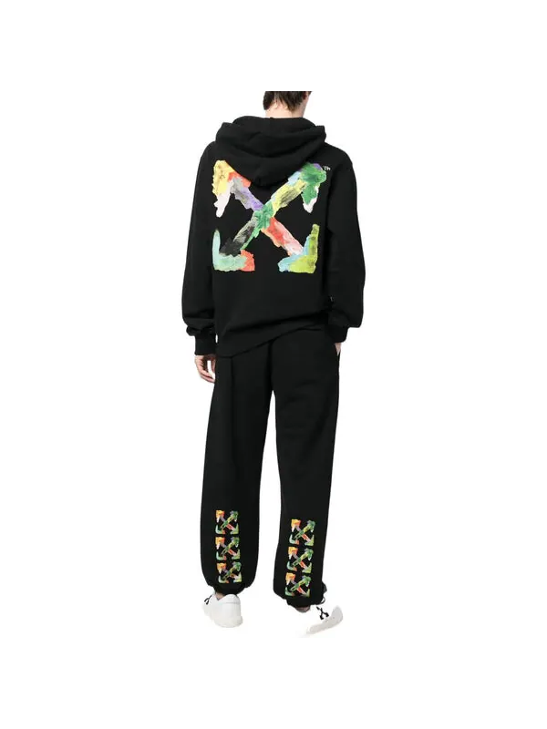 Толстовка brush arrows slim skate hoodie 'black multi-color' Off-White — изображение 4 из 4, черный/мульти