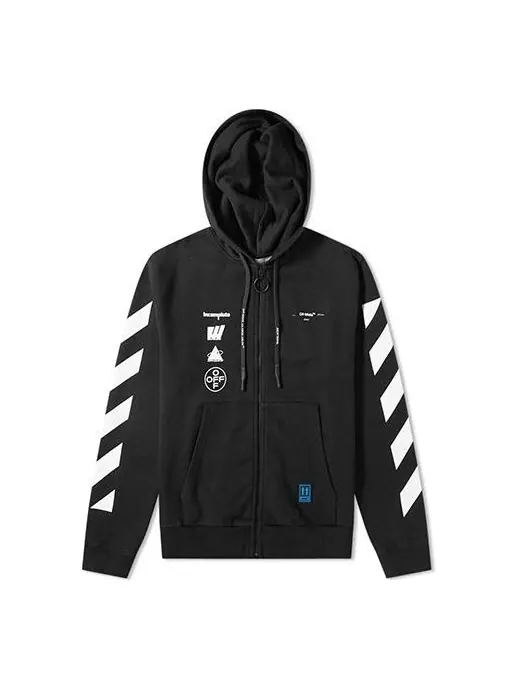 Куртка printing hooded zipper jacket black Off-White — изображение 1 из 4, черный