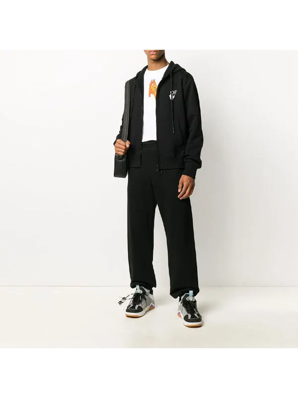 Толстовка OFF-WHITE Painting Arrow Zipper Long Classic Black — изображение 2 из 4, черный
