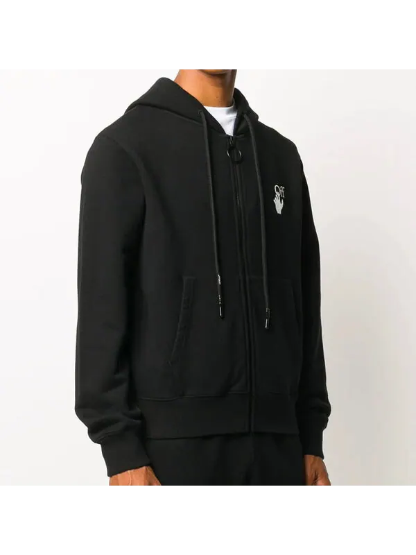 Толстовка OFF-WHITE Painting Arrow Zipper Long Classic Black — изображение 3 из 4, черный