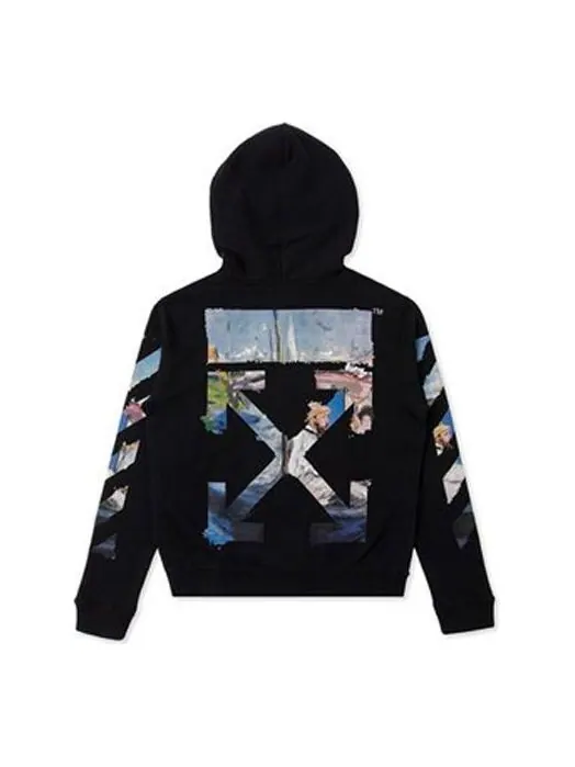 Толстовка Men's OFF-WHITE Painting Printing Arrow Pattern Zipper Classic Black — изображение 1 из 4, черный