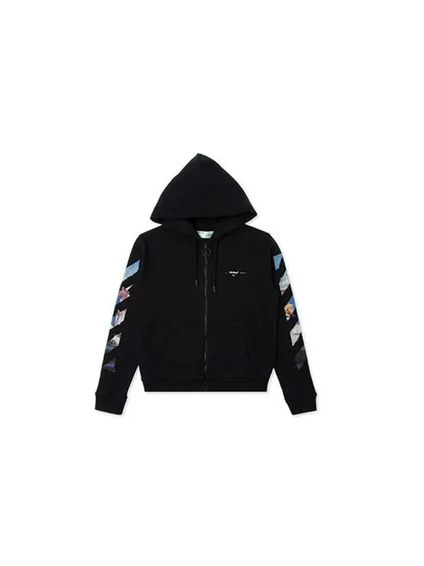 Толстовка Men's OFF-WHITE Painting Printing Arrow Pattern Zipper Classic Black — изображение 2 из 4, черный