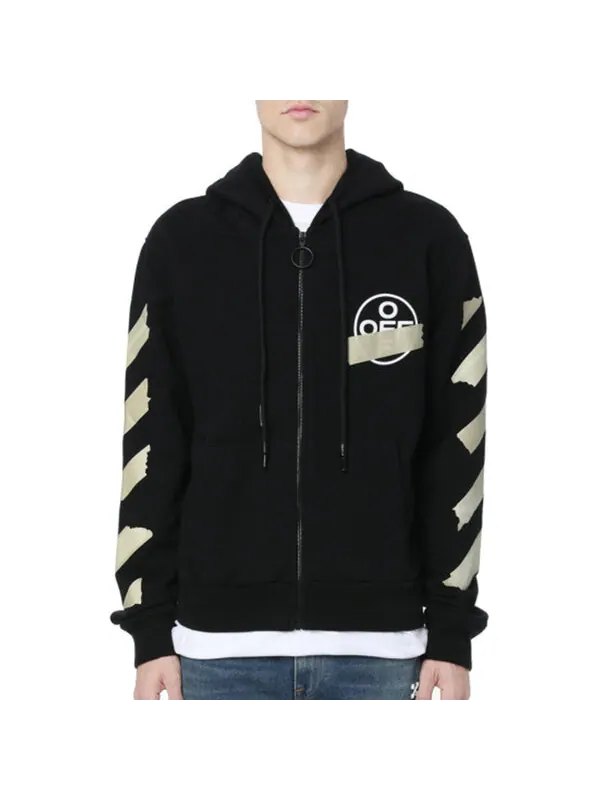 Толстовка men's rubber strap arrow printing classic black Off-White — изображение 3 из 4, черный