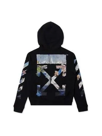 Толстовка OFF-WHITE diagonal arrow print zipped cotton — изображение 1 из 4, черный