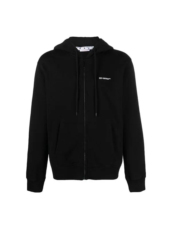 Толстовка Off-White Wave Diag-Stripe Zip-Up Hoodie — изображение 1 из 4, белый