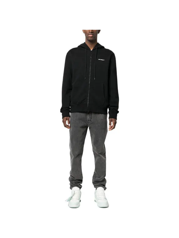 Толстовка Off-White Wave Diag-Stripe Zip-Up Hoodie — изображение 2 из 4, белый