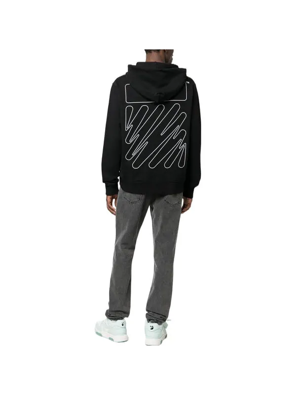 Толстовка Off-White Wave Diag-Stripe Zip-Up Hoodie — изображение 3 из 4, белый