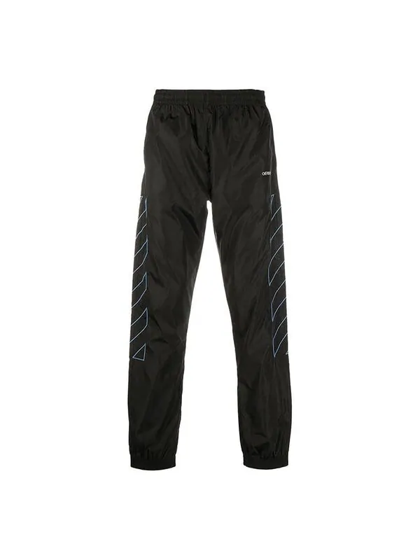 Брюки stripe nylon training long pants black Off-White — изображение 1 из 4, черный