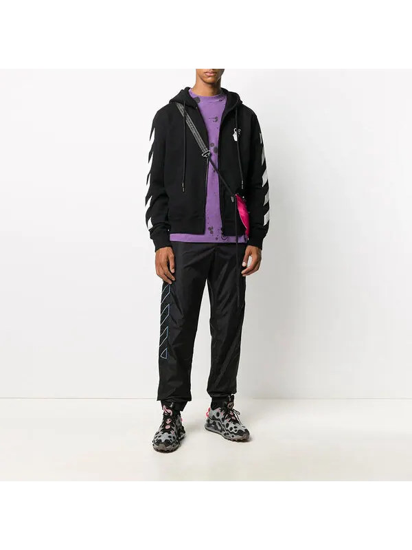 Брюки stripe nylon training long pants black Off-White — изображение 2 из 4, черный