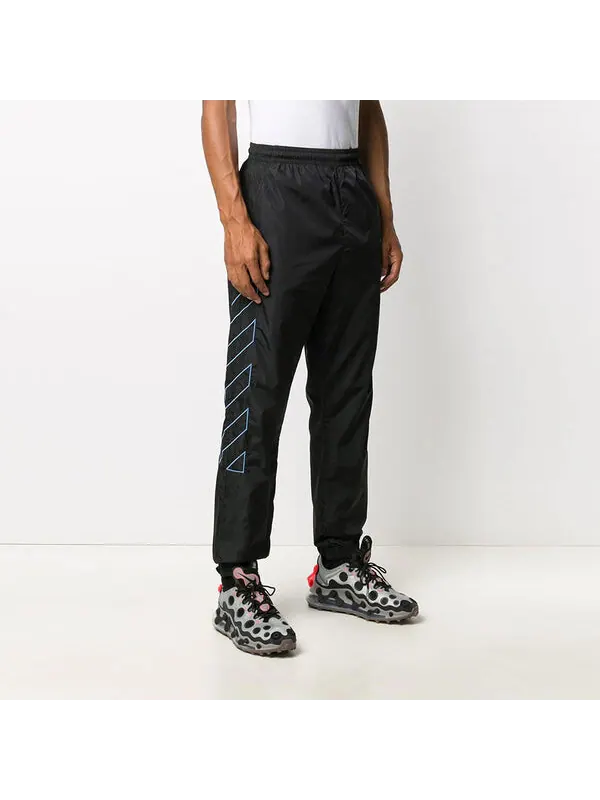 Брюки stripe nylon training long pants black Off-White — изображение 3 из 4, черный