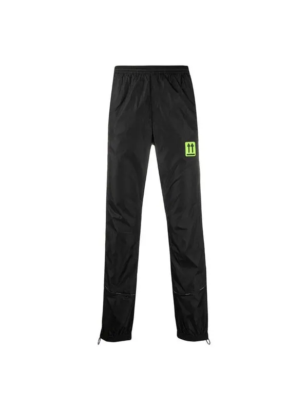 Брюки men's ss22 solid color label elastic waistband sports pants/trousers/joggers version black Off-White