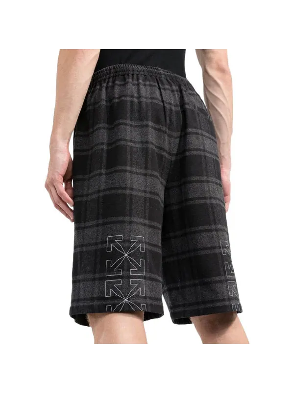 Шорты check-print shorts 'black grey' Off-White — изображение 4 из 4, черный/серый