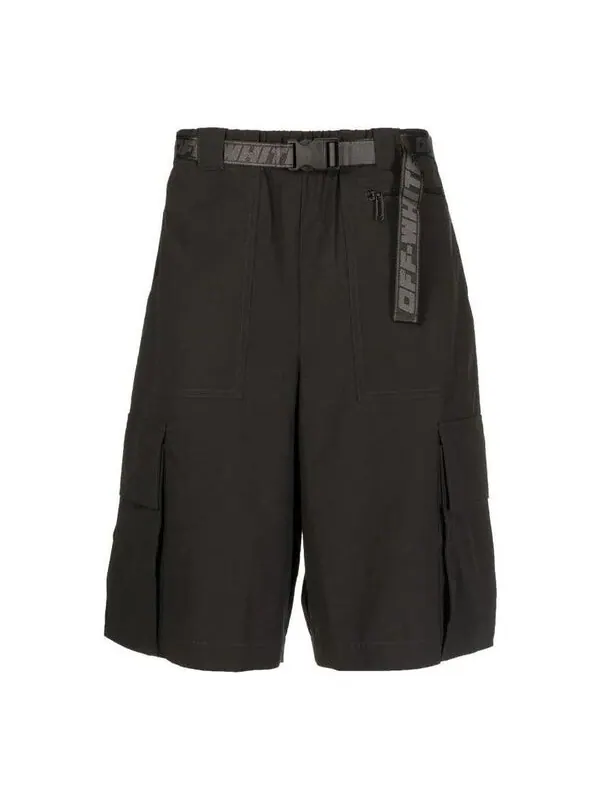 Шорты ss22 industrial solid color belt casual shorts black Off-White — изображение 1 из 4, серый