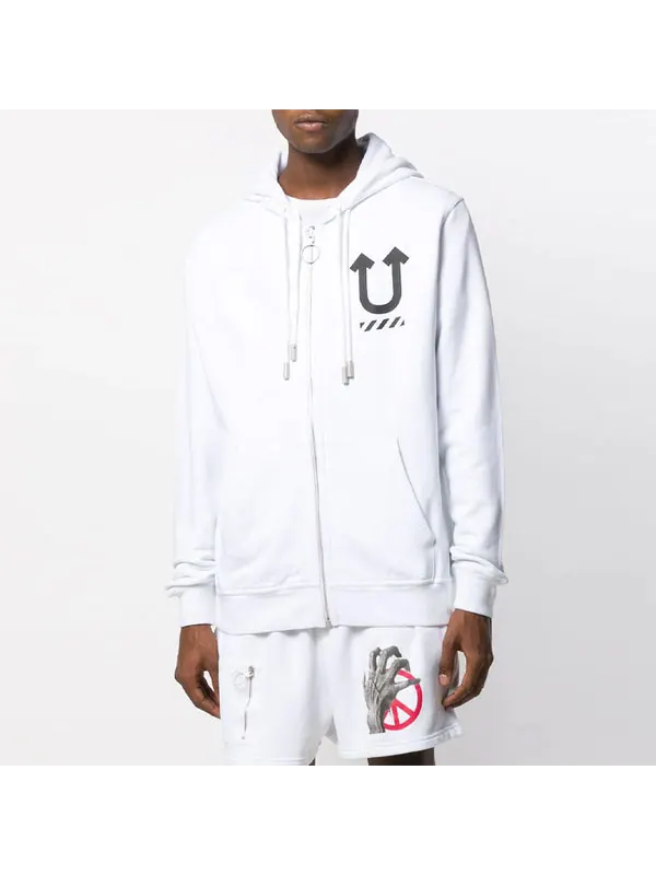 Толстовка x undercover crossover double sided logo printing white Off-White — изображение 3 из 4, белый