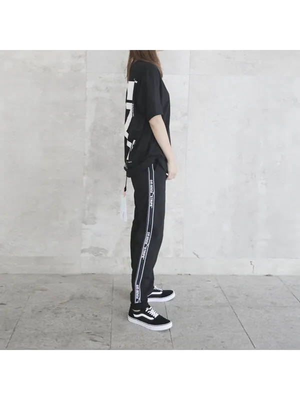 Брюки men's side stripe black pants Off-White — 2