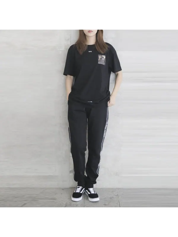 Брюки men's side stripe black pants Off-White — 3