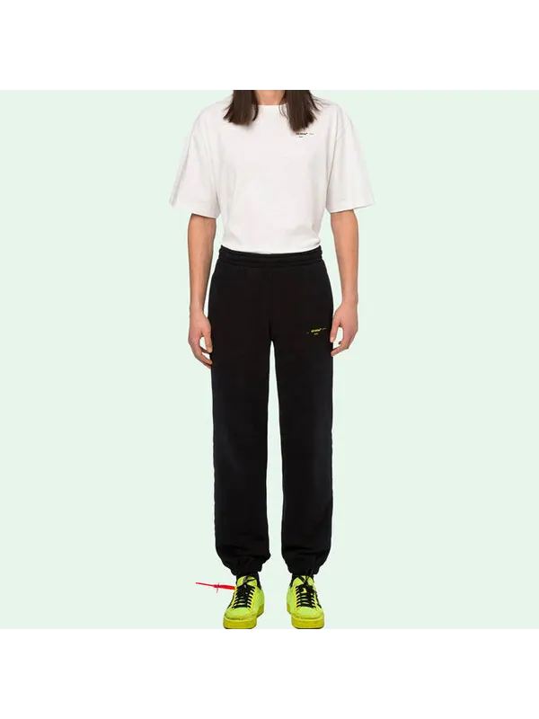 Брюки 2018-19fw street style cotton logo pants Off-White — изображение 3 из 4, черный