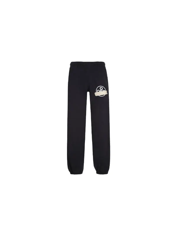 Брюки cotton mens logo loose stripe sweatpants tape Off-White — изображение 2 из 4, черный