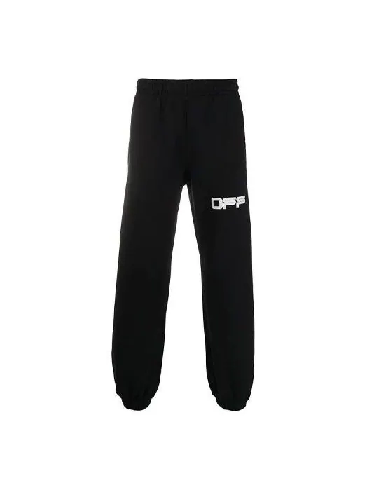 Брюки men's logo pattern printing bundle feet sports pants/trousers/joggers black Off-White — изображение 1 из 4, черный