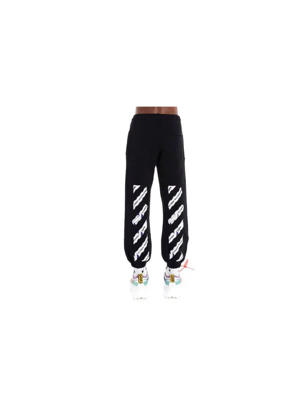 Брюки men's logo pattern printing bundle feet sports pants/trousers/joggers black Off-White — изображение 2 из 4, черный