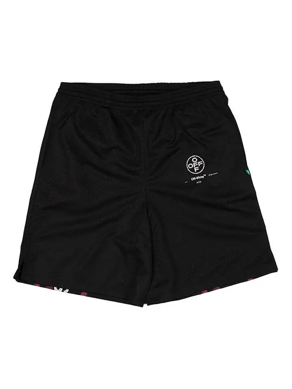 Шорты c/o virgil abloh men's black diag stencil mesh shorts Off-White — изображение 1 из 4, черный